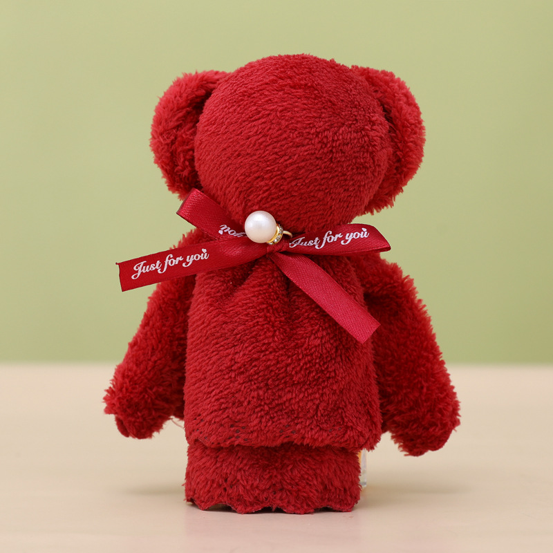Picture of Coral fleece pineapple Pearl bear towel gift small gift 30*30 opening gift welfare gift