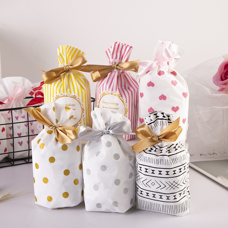 Snowflake Crisp Bag Creative Small Ribbon Drawstring Bag Nougat Nougat Candy Bag Bundle Pocket