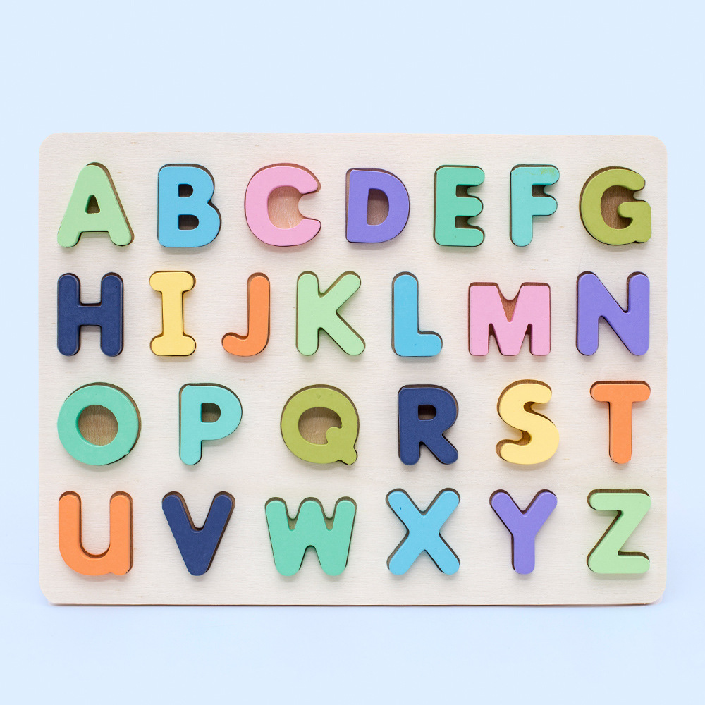 Picture of Macaron Building Blocks Number Alphabet Board Enlightenment Shape Cognitive Matching Board Baby Puzzle Puzzle Board Early Education Toys