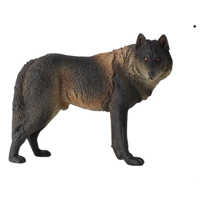 Picture of Solid simulation wild animal wolf model roaring Wolf big gray wolf children's hand toy early education cognitive ornaments