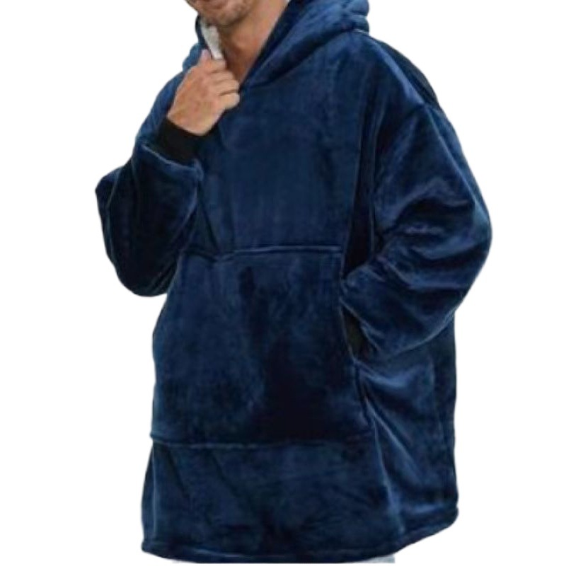 Cross-border thickened nightgown lazy people's clothing pullover fleece hooded TV blanket outdoor cold-proof clothing lazy people's pajamas wholesale