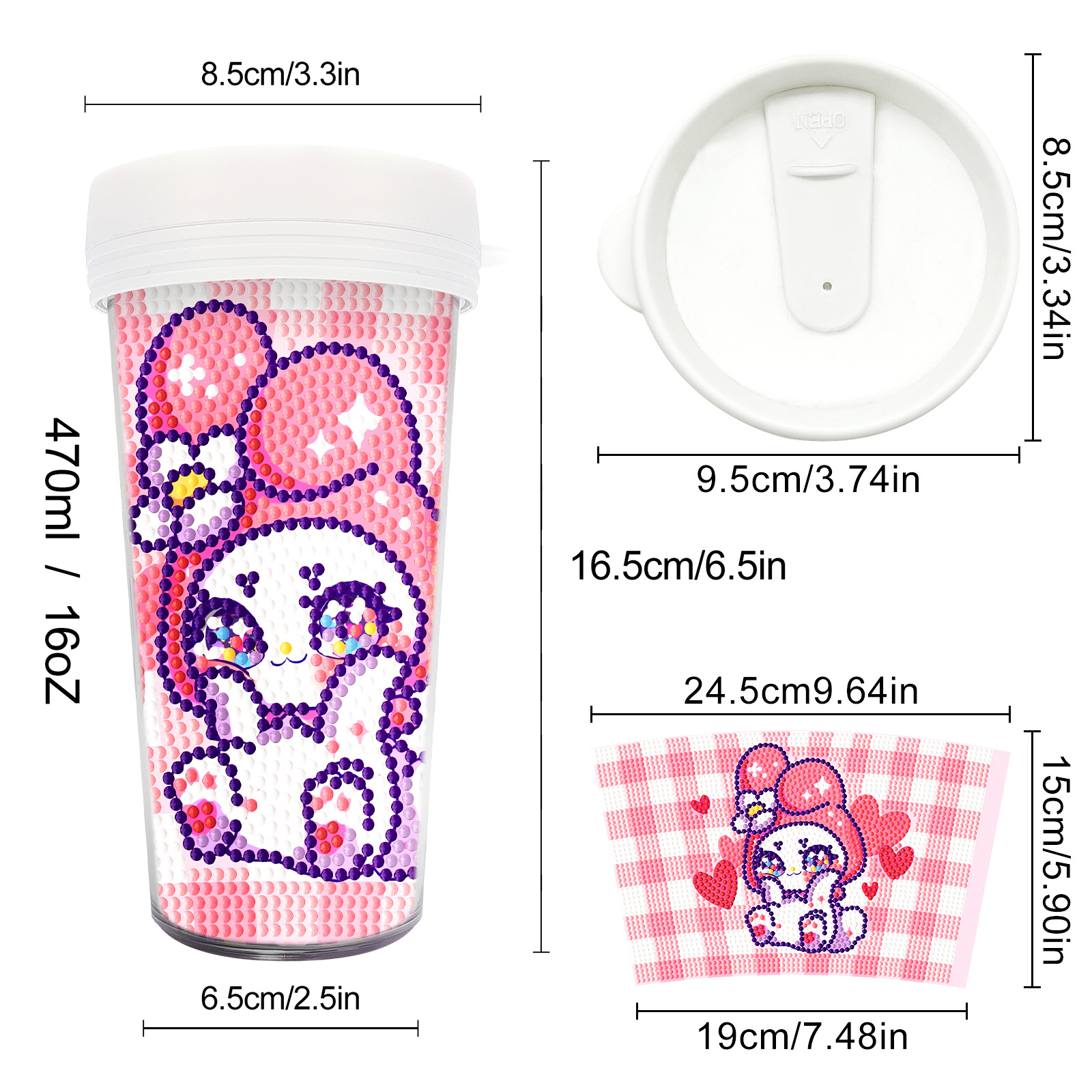 Picture of Diamond Painting Peripherals, New and Unique Cups, Cross-Border Supply, Diamond Stickers, Embroidery, DIY Handmade Full Diamond Creative Decorative Paintings Wholesale