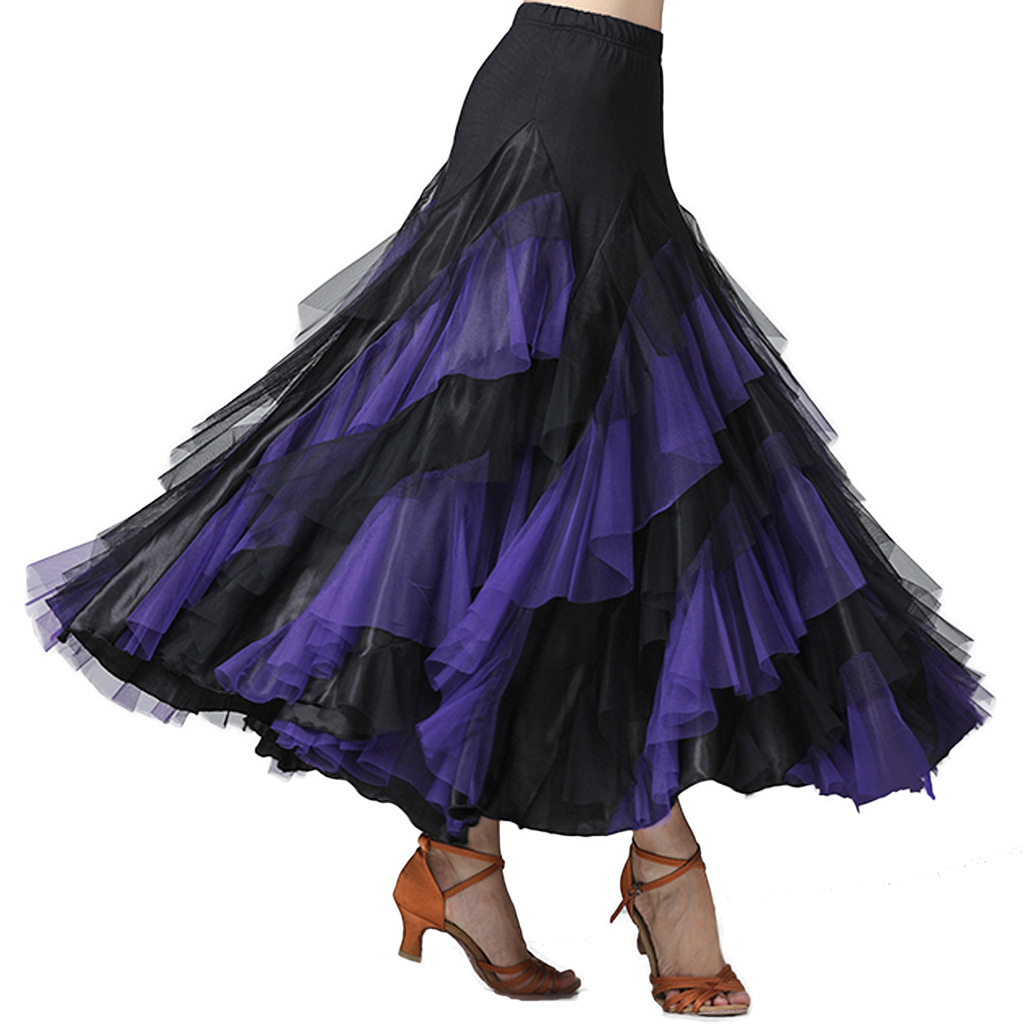 Picture of Chinese standard dance skirt modern ballroom dance skirt large swing skirt new stage competition suit Waltz large swing skirt
