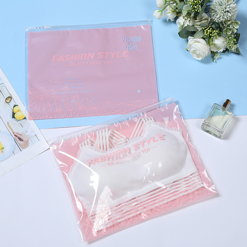Manufacturers new bra underwear packaging bag leggings packaging clothing transparent bag zipper self-sealing bag