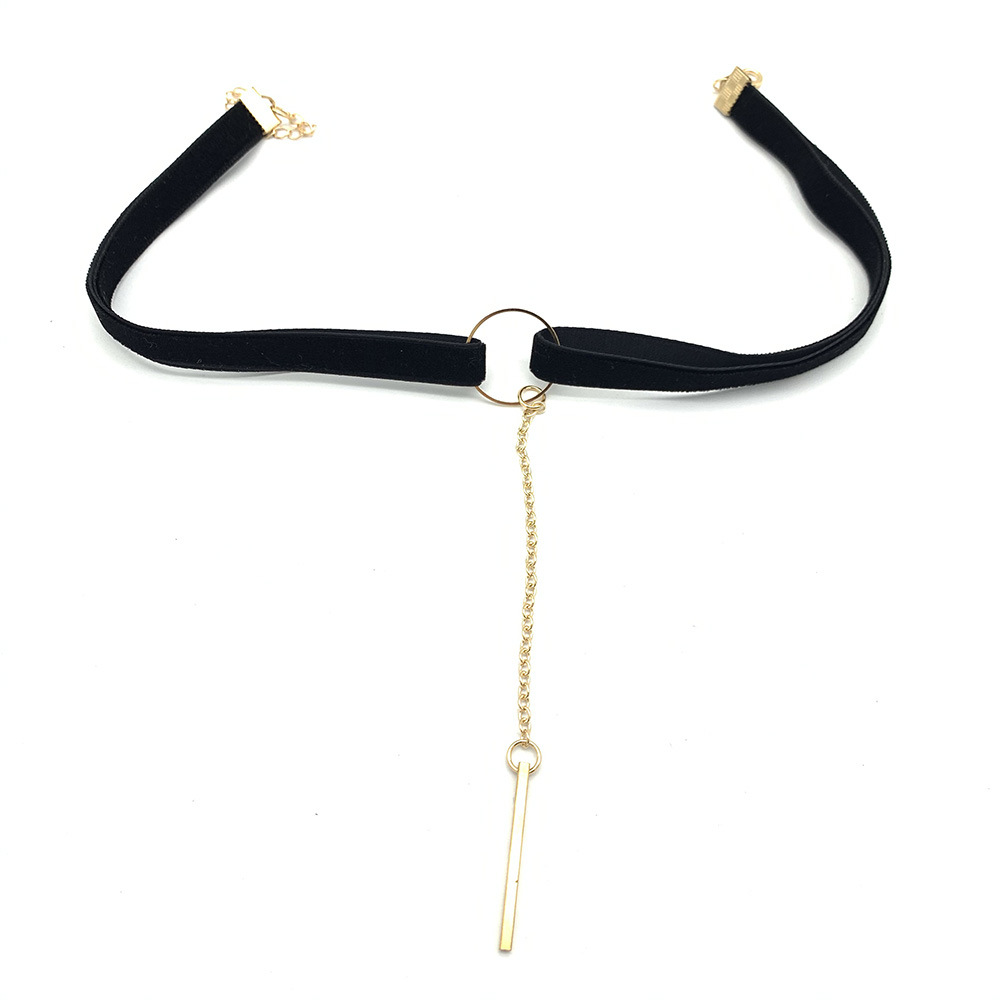 Picture of European and American foreign trade CHOKER square stick pendant Harajuku vintage lace velvet belt short necklace collar AliExpress hot sale