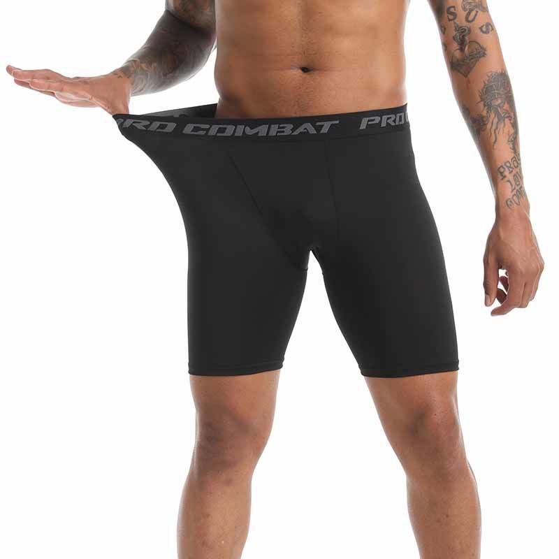 Sports Track and Field Tight Shorts Men's Breathable Quick-drying Pants Basketball Training Fitness Running High Elastic Leggings
