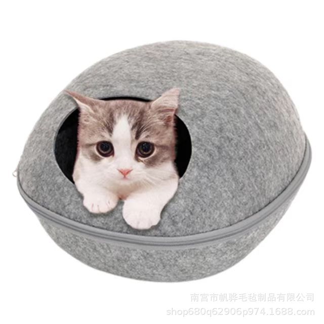 Picture of Factory wholesale felt cat nest eggshell pet nest detachable one-piece cat nest wear-resistant thick cat nest