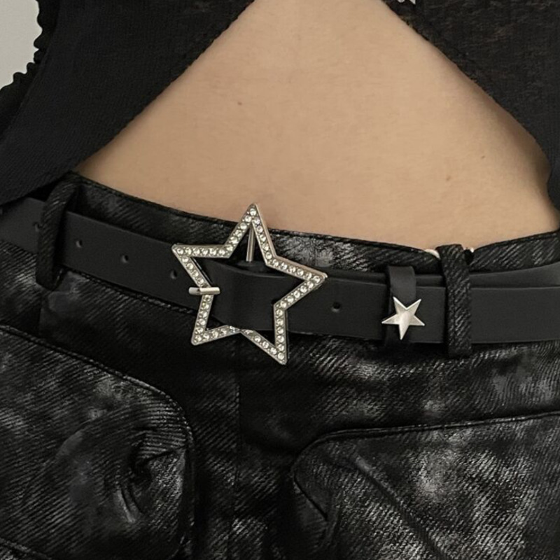 Belt Women's Decorative Skirt ins Style High-end Stylish Star Belt Sexy White Design Subculture