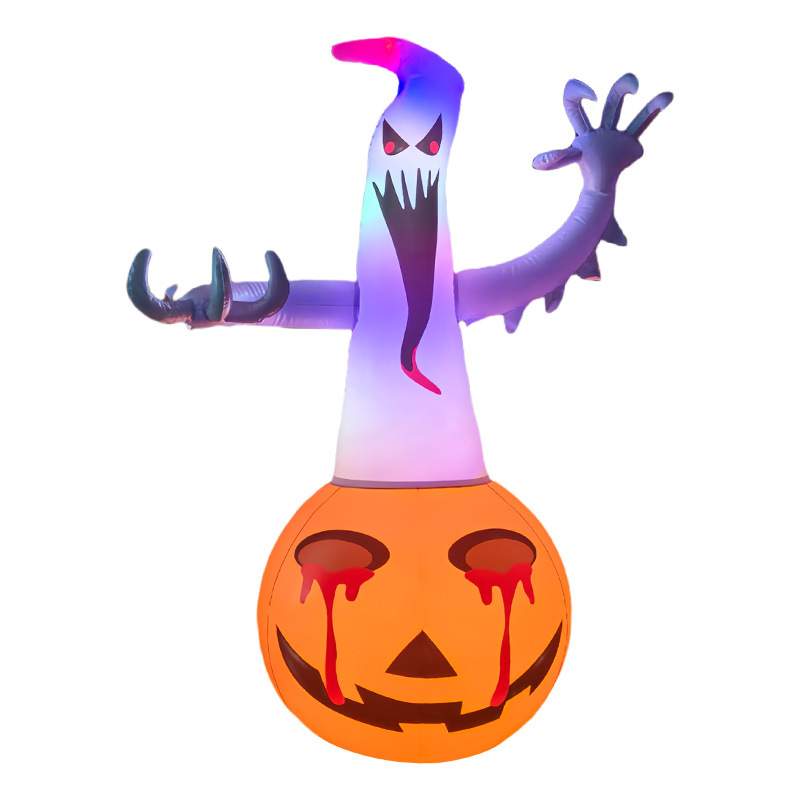 Picture of New Inflatable Halloween Toys Halloween Party Supplies Ornaments Pvc Light-Emitting Led Pumpkin Ghost Inflatable Model