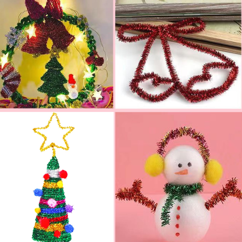 Picture of Encrypted glitter hair root strips, colorful glitter twisting sticks, bouquet handmade DIY material kit, children's handmade craft