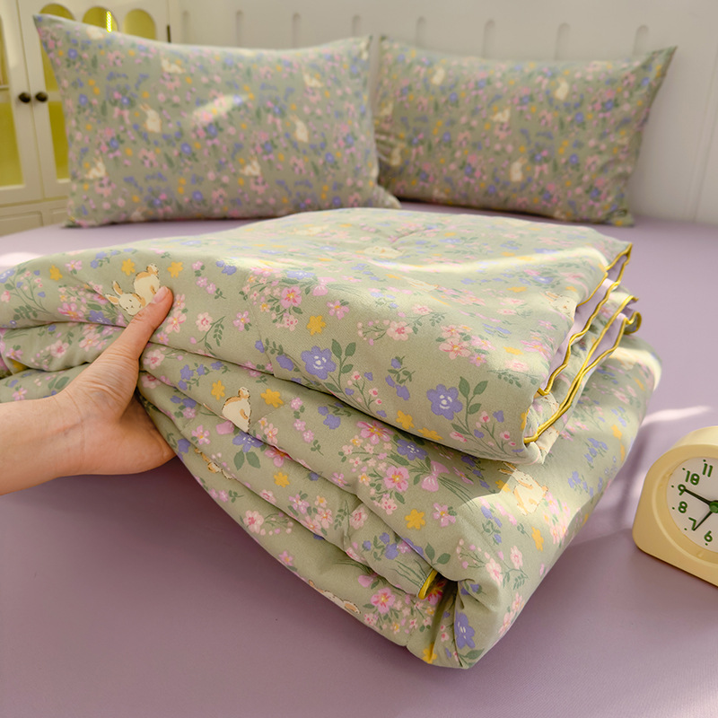 Picture of ClAss A WAshed Cotton Summer Cool Quilt ins Style Summer Soy Fiber Summer Quilt MAchine WAshAble Skin-friendly Air-conditioned Quilt WholesAle Group PurchAse