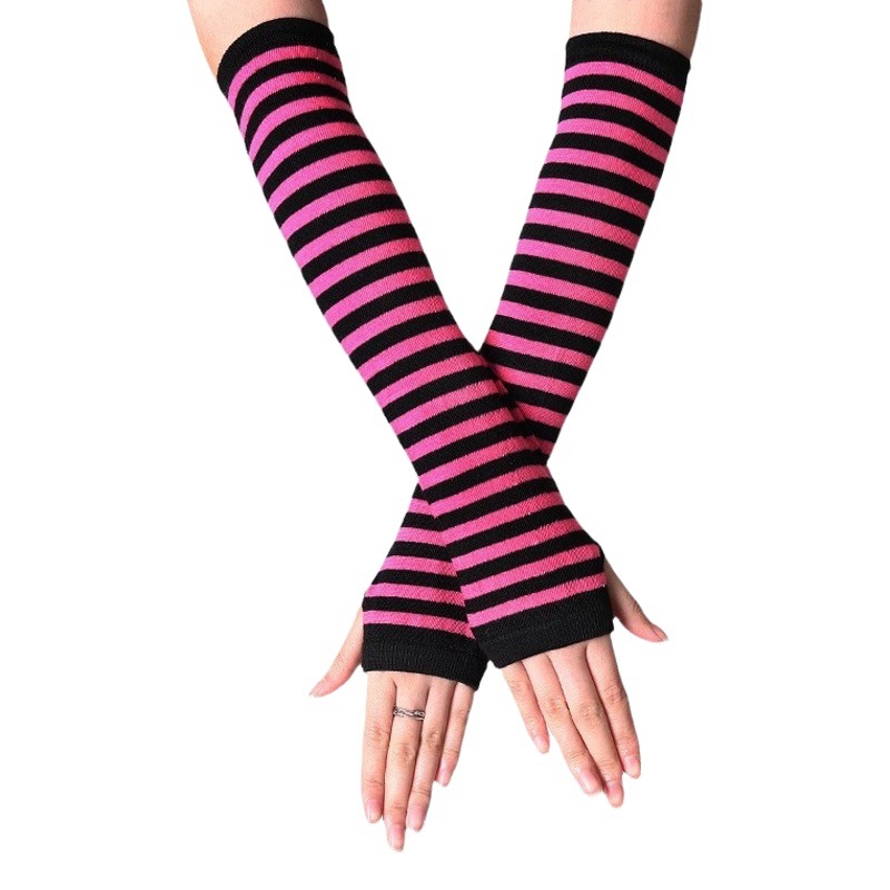 Korean Style Women's Gloves Half Finger Gloves Women's Winter Cute Autumn and Winter Long Gloves Arm Cover Exposure Finger Wool Gloves