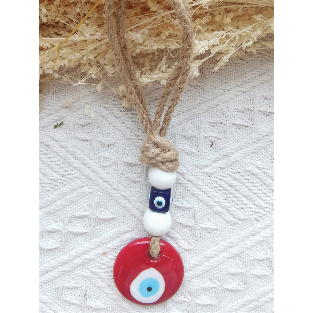 Picture of Custom twine hand-woven Turkish devil's eye pendant blue eye pendant car interior pendant wall ornaments