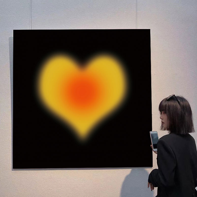 Dopamine Valentine's Day Gift Love Atmosphere Wall Painting Gift Mural Desktop Painting Love Decorative Painting