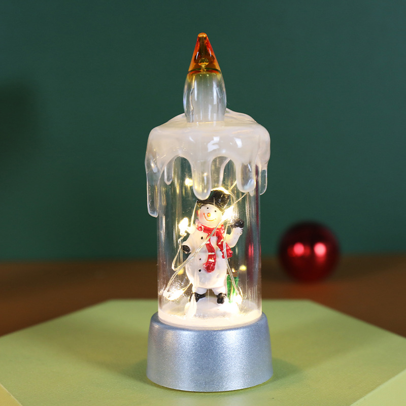 Picture of Cross-Border New Christmas Decorations Crystal Ball Old Man Snowman Candle Lamp Luminous Night Light Desktop Ornament Lamp