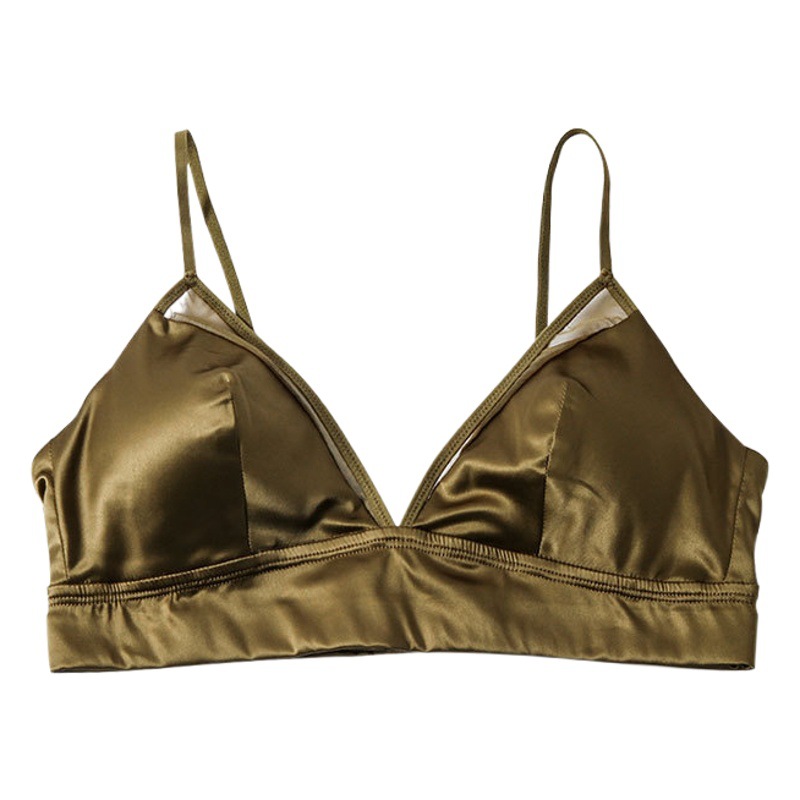 Yuyue Glossed French Style Silk Bra Women's Underwear Mulberry Silk Sexy Thin Comfortable Underwear Bright Bra