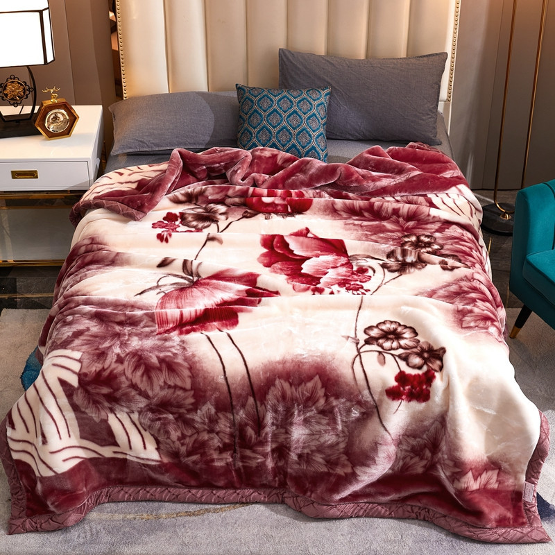Picture of Raschel Blanket Double Thickened Blanket Super Soft Fleece Blanket Cover Blanket Wedding Red Blanket Warm Blanket Gift Wholesale