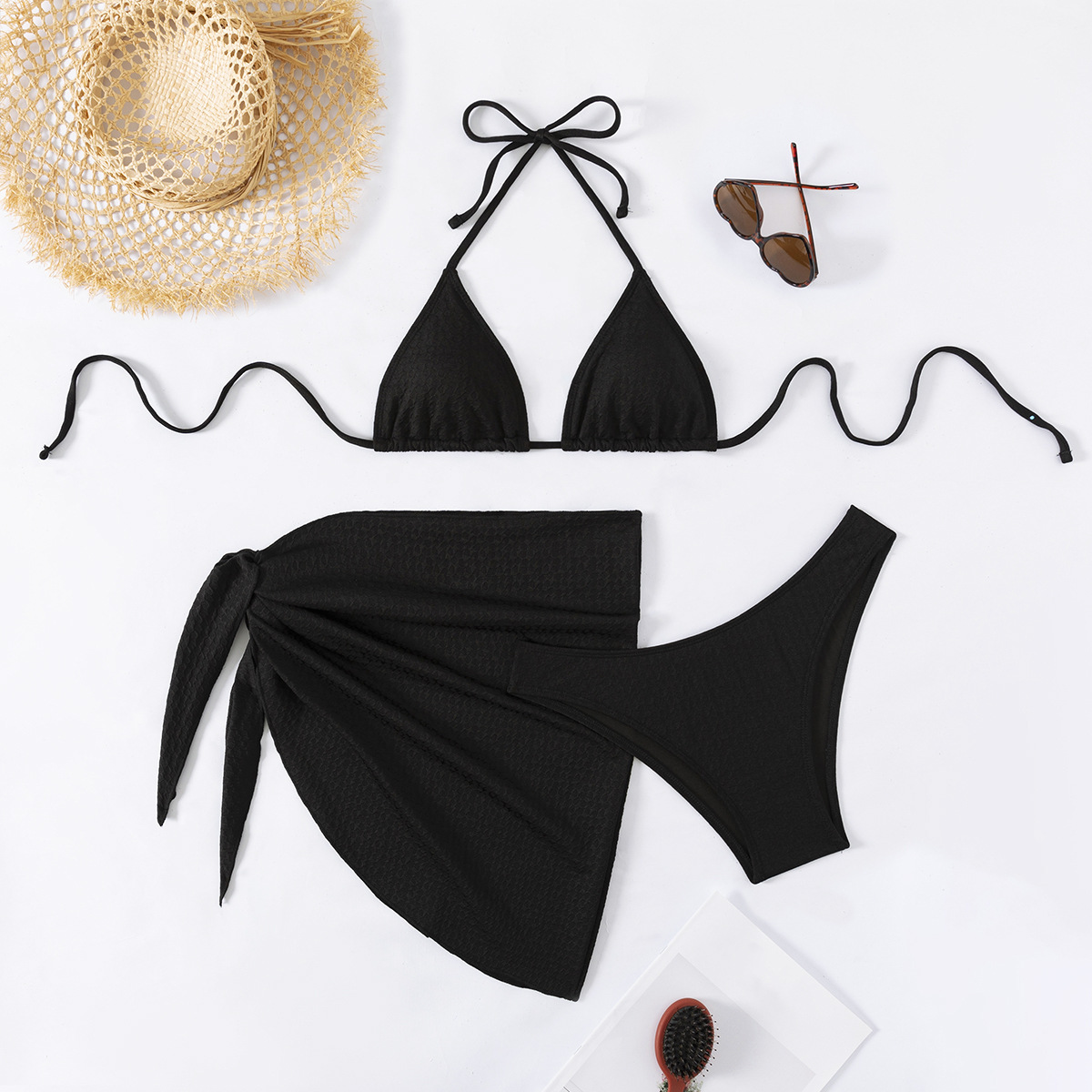 25 years new European and American sexy three-point split swimsuit women's bikini cross-border Amazon lace-up bikini