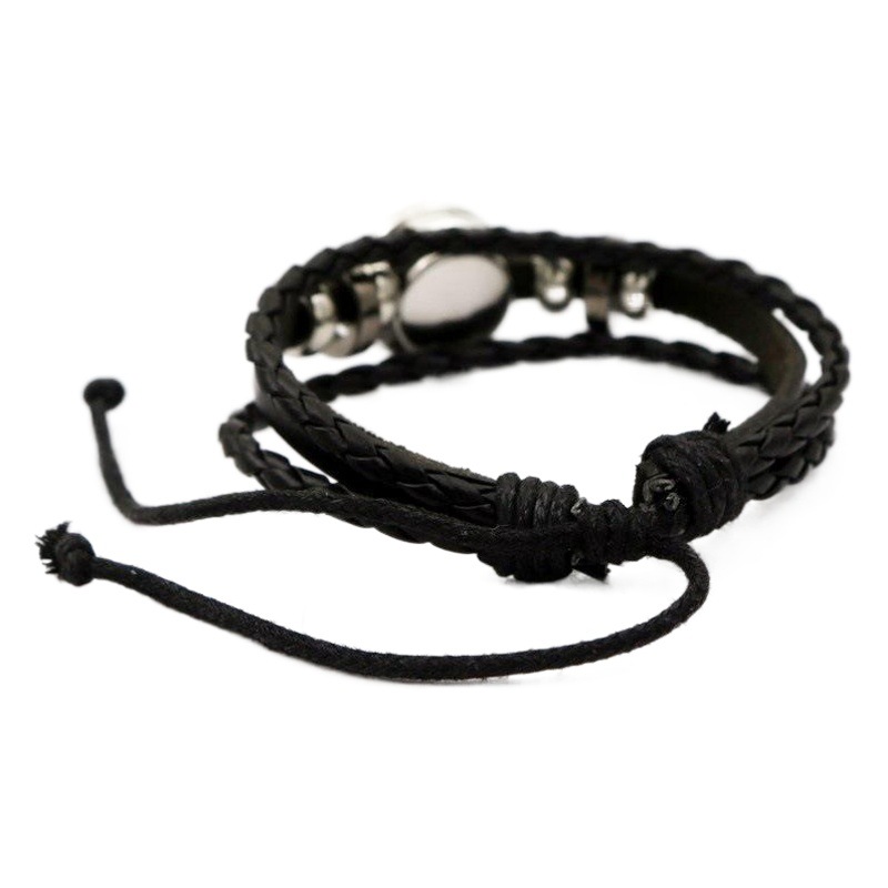 Cross-border New Accessories European and American Twelve Constellations Time Gem Fashion Creative Leather Woven Beaded Bracelet