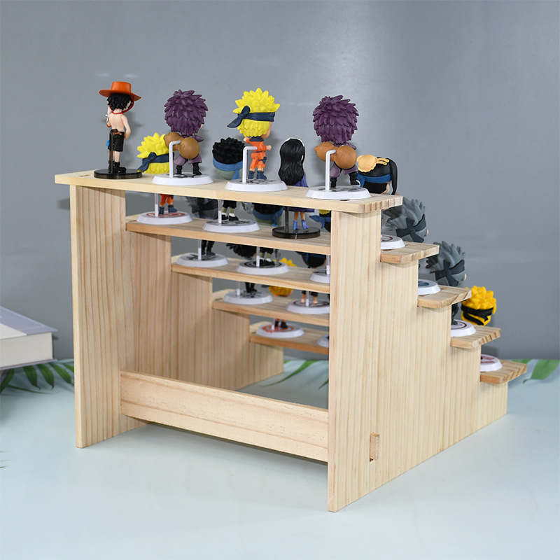 Picture of Solid Wood Ladder Display Rack Blind Box Storage Props Hand-Made Office Display Rack Bubble Mart Two-Yuan Jewelry Rack