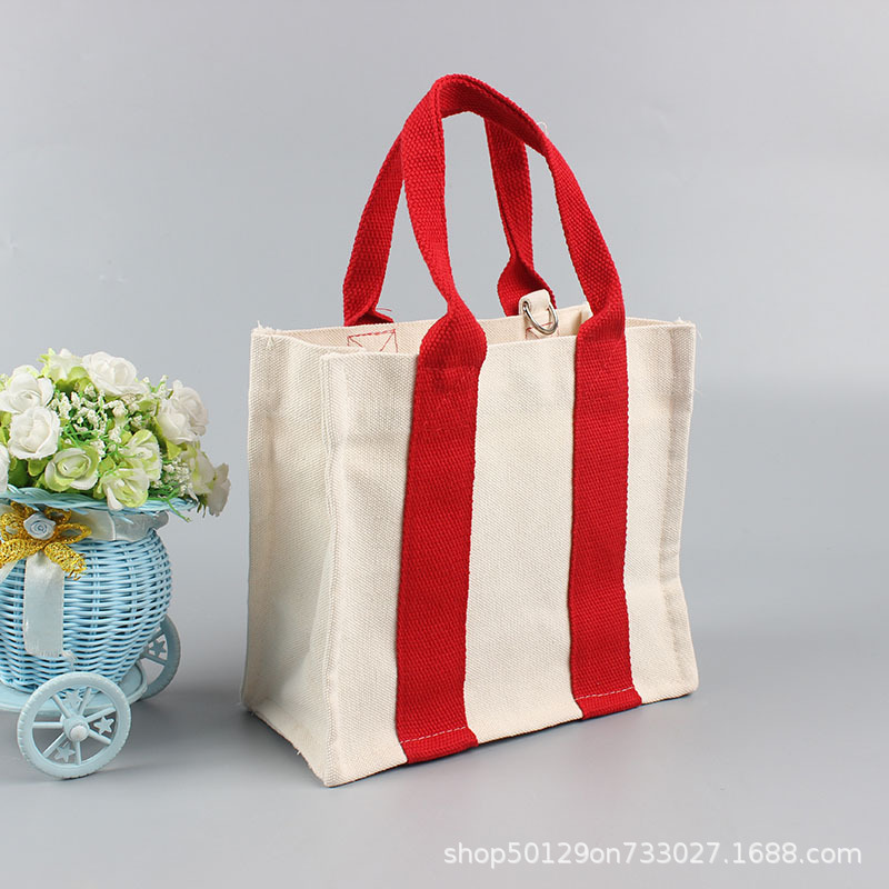 Creative New Korean Style Contrast Canvas Bag Women's Shoulder Fresh Simple Portable Crossbody Canvas Bag Custom logo
