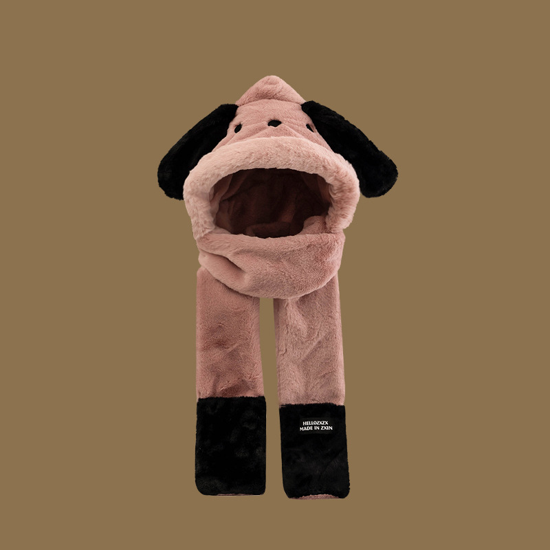 Picture of Hat Women's Winter Winter Fluffy Cute Plush Cold-proof Warm fleece-lined Thickened Scarf and Gloves New