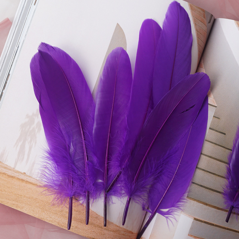 Picture of Feather color goose feather hard big floating dream catcher sunflower kindergarten handmade art class material wings decoration