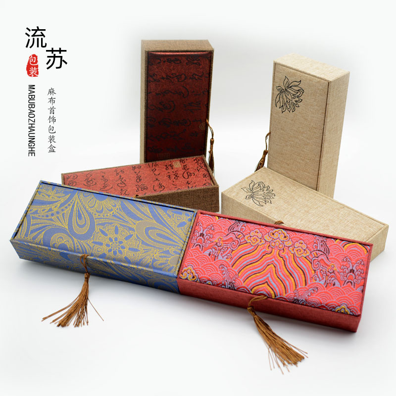 Sackcloth Tassel Comb Gift Box Sandalwood Comb Packaging Box Wooden Comb Gift Box Jewelry Jewelry Comb Jewelry Storage Box