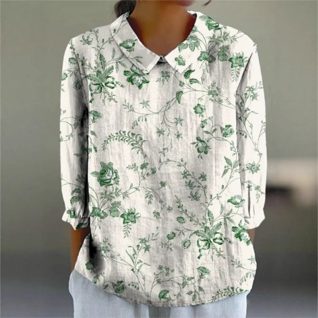 Picture of E Round Neck Pullover Summer Casual Cross-Border Women's Clothing New Amazon Printed Loose Women's Clothing Long-Sleeved Hot Sale