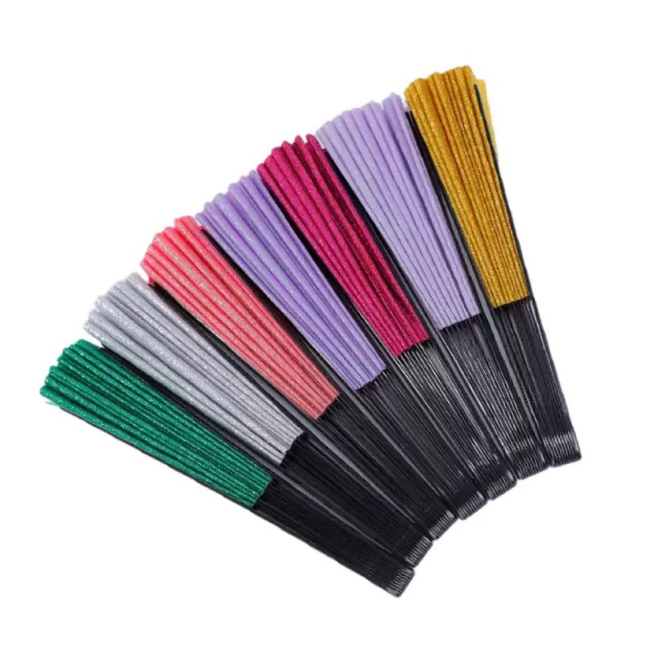 Picture of Fan Plastic Glitter Powder Solid Color Kung Fu Fan Martial Arts Fan Dance Fan Folding Classical Performance Fan Amazon Explosions