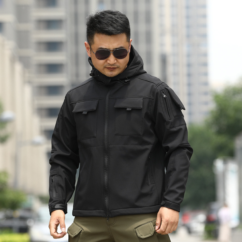 Picture of Cross-border men's autumn and winter TAD shark skin soft shell assault clothing camouflage winter clothing sports outdoor tactical fleece clothing