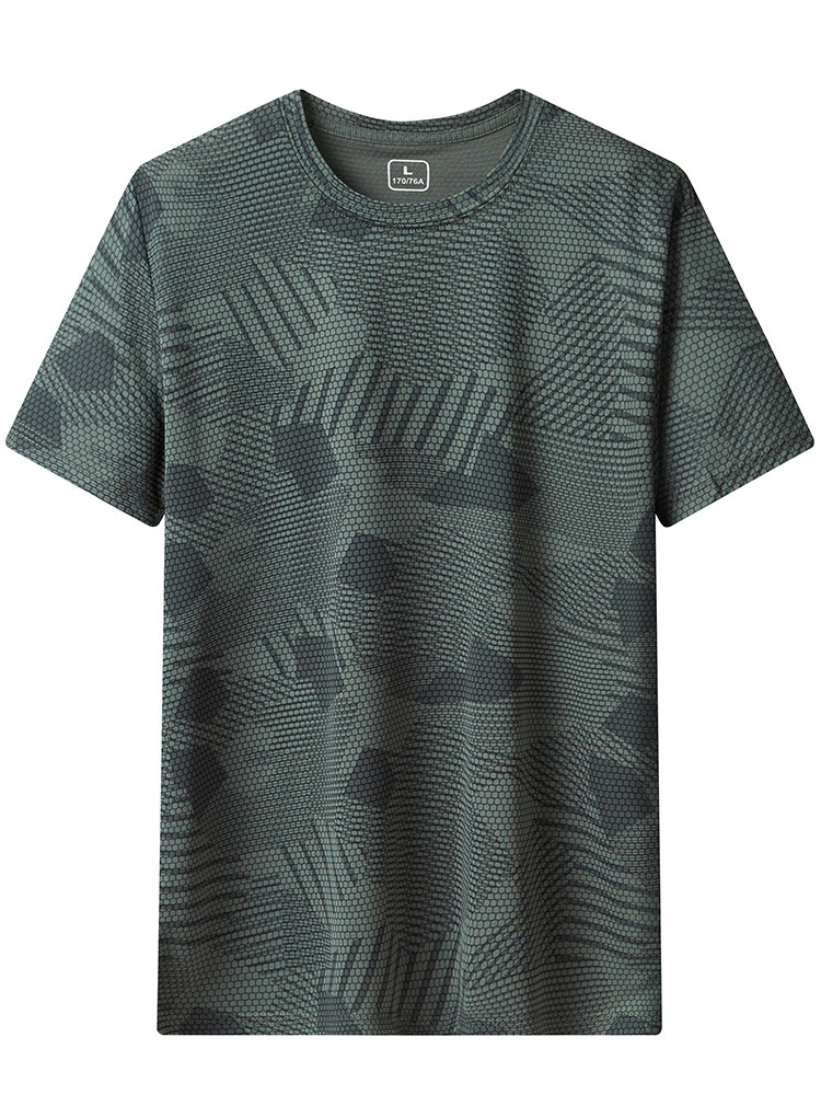 UPF50 Sunscreen Short-sleeved T-shirt Men's Summer Cool-feeling Breathable Men's Sports Sweat-wicking Loose Half-sleeve Ice-feeling Top