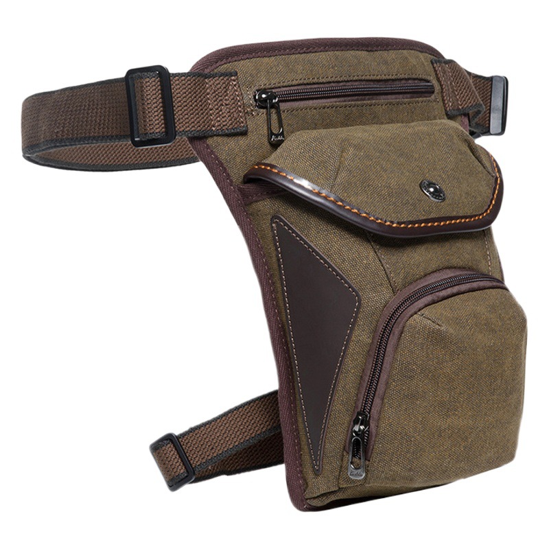 Outdoor Daily Riding Waist Bag European and American Retro Canvas Tactical Leg Bag Men's Portable Crossbody Chest Bag Factory Outlet