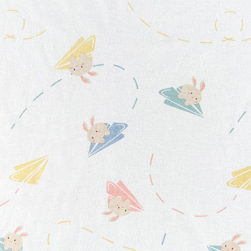 Picture of 130g cotton jersey printed class a combed single-sided cotton printed fabric spring and summer baby pajamas t-shirt fabric