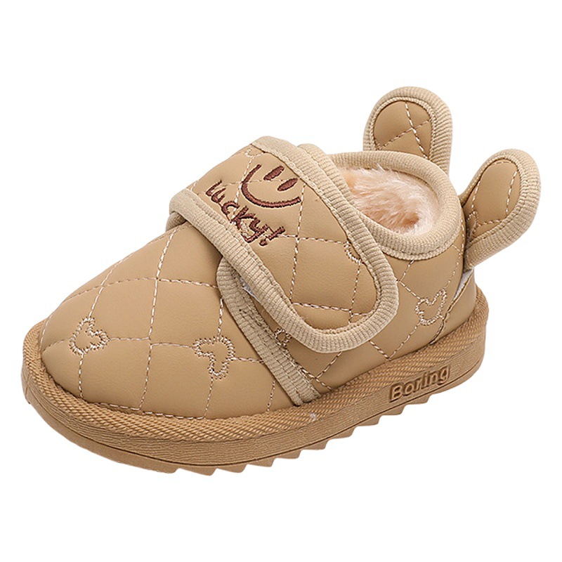2023 Winter new children's snow boots fleece-lined thickened boys and girls soft bottom non-slip low-top baby cotton shoes toddler