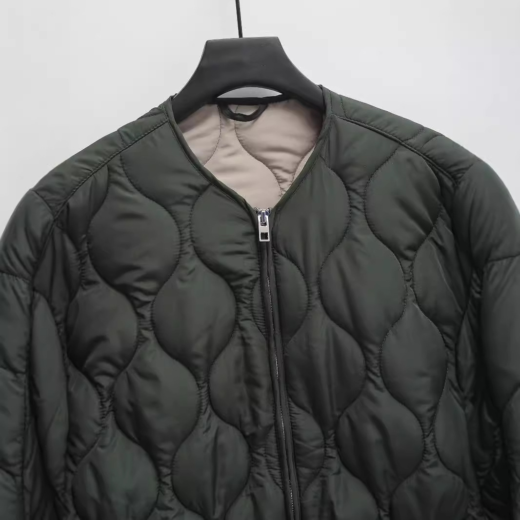 Picture of European and American style 2024 autumn new women's casual versatile long sleeve V-neck loose cotton-padded jacket jacket 1255792