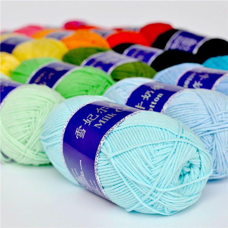 Picture of Snow Feir Milk Cotton Crochet Wool Wool Wool Wool Wool Diy Doll Wool Blanket 5 strands Milk Cotton Wholesale