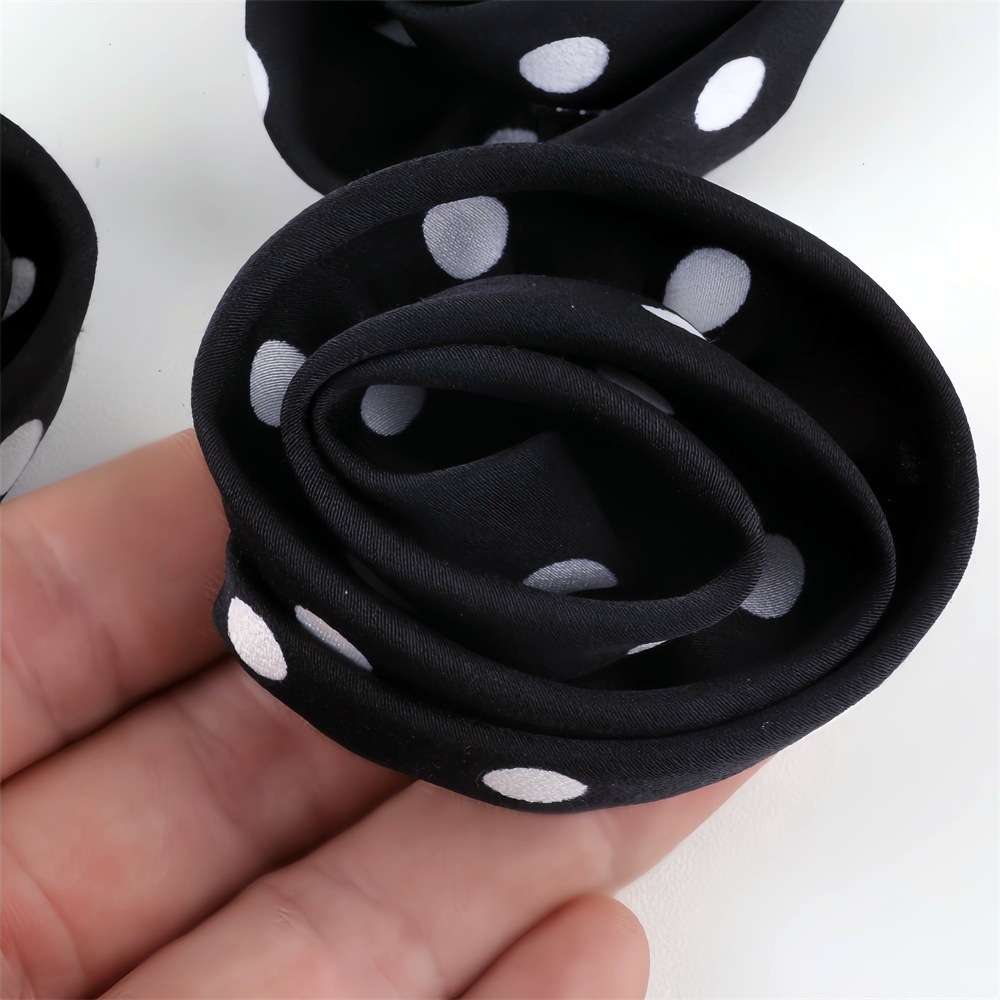 Korean Style Temperament Wave Dot Satin Rose Fabric Flower Hair Ring Wrist Flower Clothing Accessories Accessories