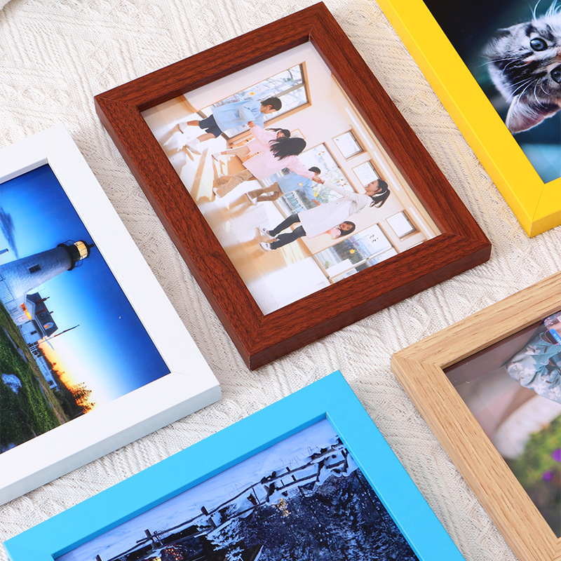 Picture of Simple wooden photo frame table 6 inch 7 inch 8 inch 10 inch puzzle photo album frame wholesale A4 children's picture frame wall