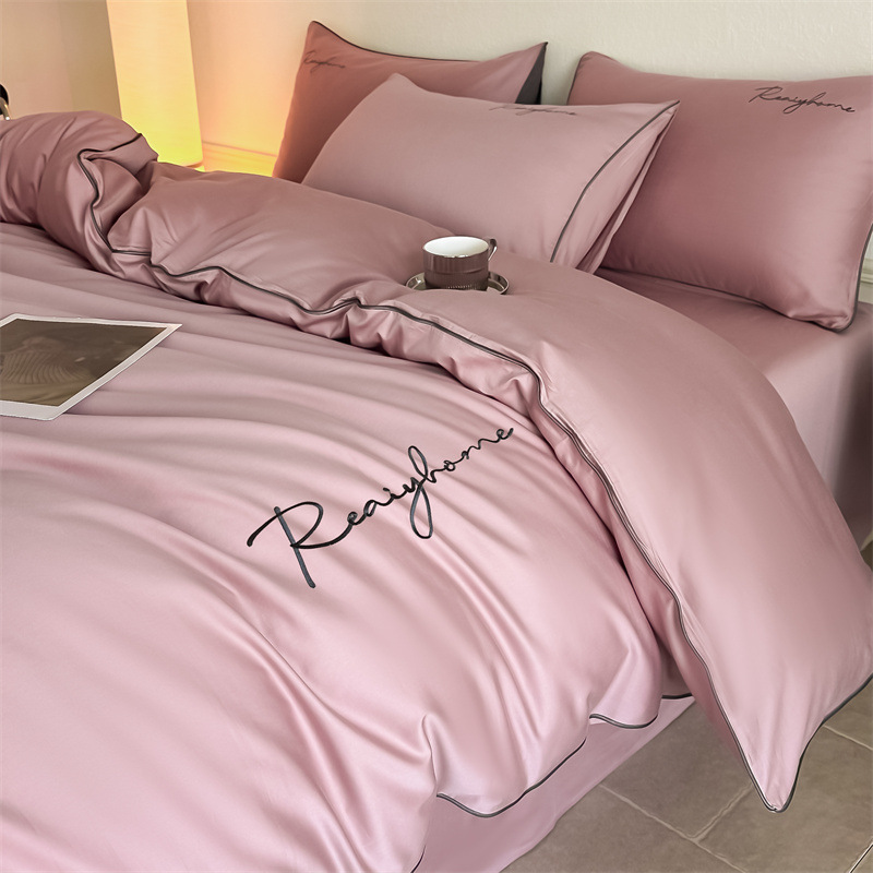 Picture of Advanced Sense 60 Light Luxury Long-staple Cotton Cotton Bed Four-piece Cotton Embroidered Quilt Cover 100 Cotton Bed Sheet Mattress 3