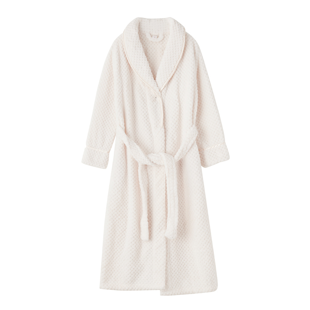 Picture of Inner Model Nightgown for Women in Autumn and Winter for Couples, Extra Long and Velvet Thickeneded Double-Sided Velvet Coral Velvet Bathrobe for Men with Extra Fat