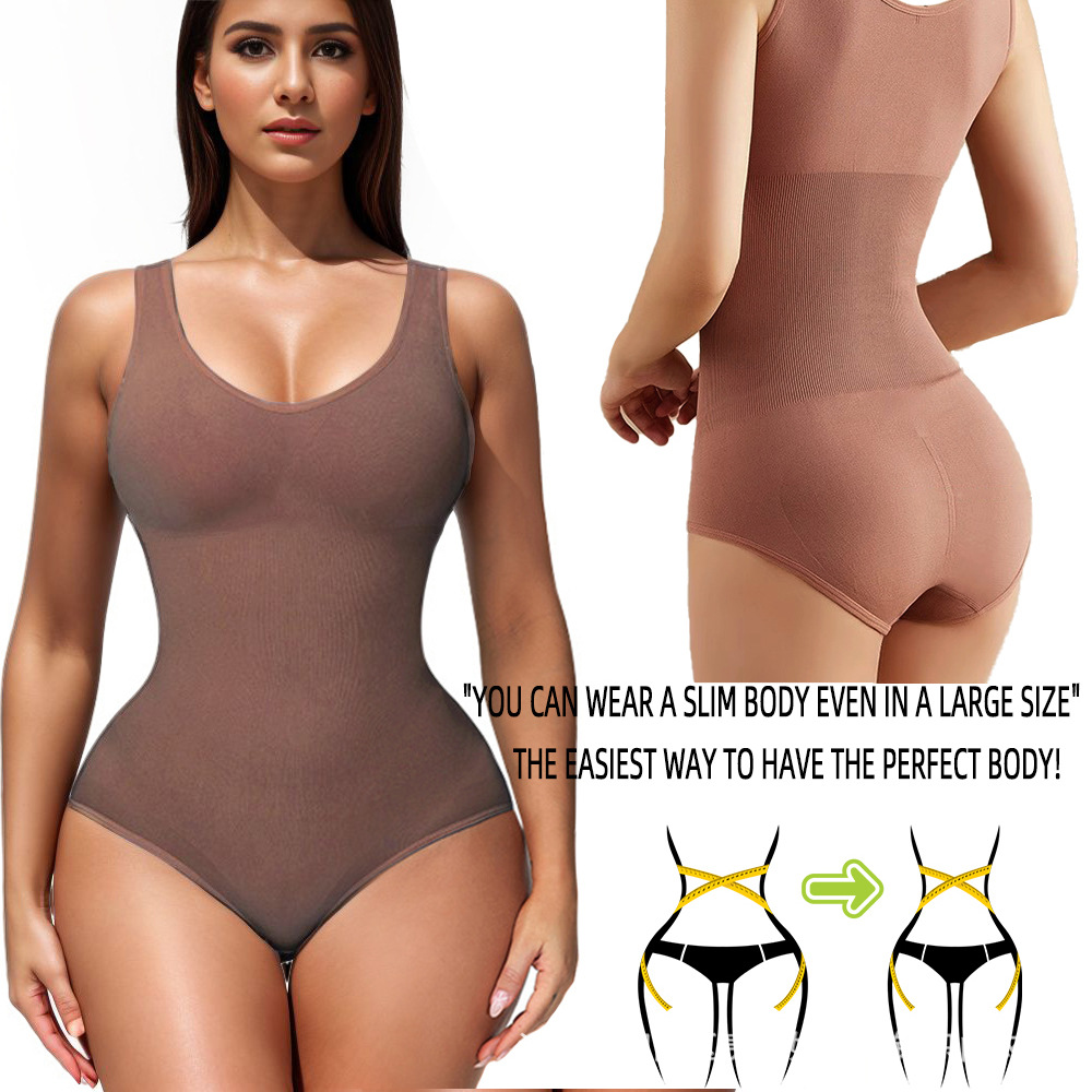 Cross-Border Foreign Trade Seamless Pants Shapewear Butt Lift Tight Tummy Control Jumpsuit European and American Underwear Suspenders Large Size Shaping