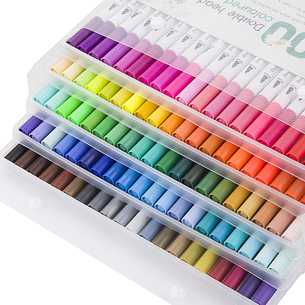 Picture of Amazon Double-Headed Hook Pen Color Marker Pen Soft-Head Watercolor Pen Art Supplies Children's Gift Painting Set