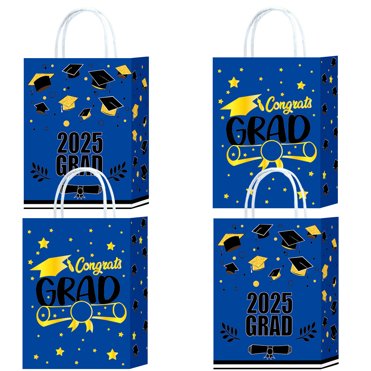 Amazon Graduation Season Theme Paper Bag White Kraft Paper Bag Birthday Party Gift Bag Shopping Jewelry Tote Bag