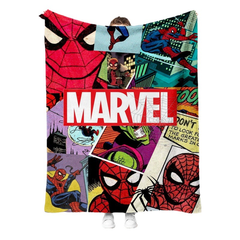 New Spider-Man-Marvel Avengers blanket sofa chasing drama air conditioning blanket thickened blanket printing manufacturer