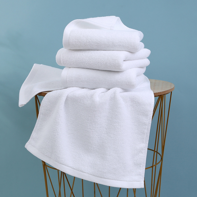 Picture of Towel cotton wholesale 21 hotel bath towel hotel bath white towel embroidered logo foreign trade white towel custom