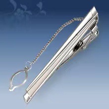 Picture of Metal tie clip men's suit chain 140 simple flower type business atmosphere with drill tie clip