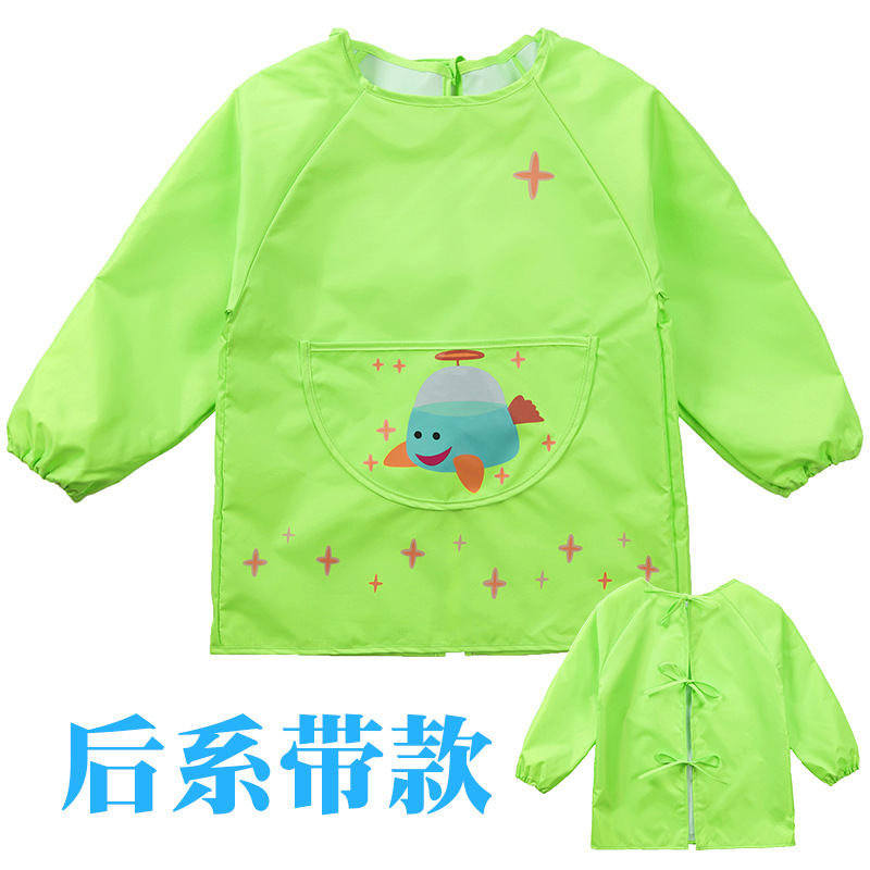 Picture of Cross-border supply of children playing sand clothing anti-dress baby eating clothes cartoon cover baby Four Seasons waterproof blouse painting
