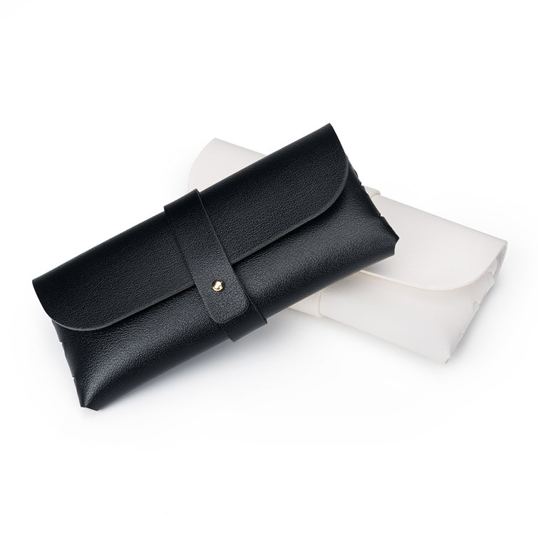 Picture of Glasses case black leather glasses case PVC nail buckle soft bag sunglasses case sunglasses case printable LOGO batch