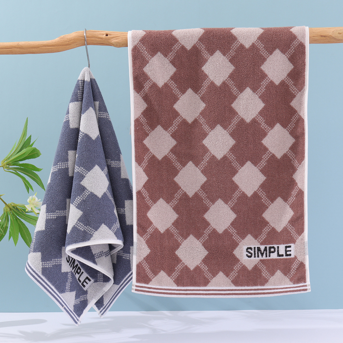 Picture of Gaoyang factory cotton European flower towel soft absorbent large face towel supermarket gift wholesale face towel household towel